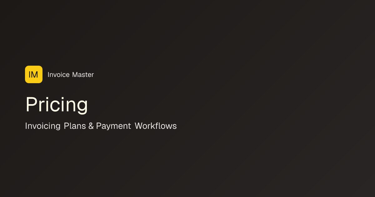 Pricing | Invoice Master